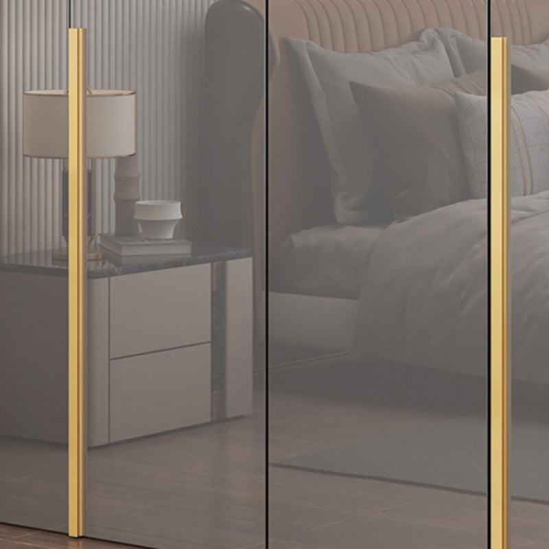 Bedroom Modern Storage Armoire Wooden Wardrobe Cabinet with Garment Rod