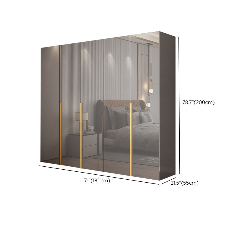 Bedroom Modern Storage Armoire Wooden Wardrobe Cabinet with Garment Rod