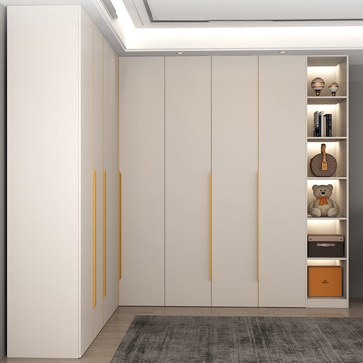 White Colour Wardrobe Contemporary Wooden Wardrobe Closet with Drawer