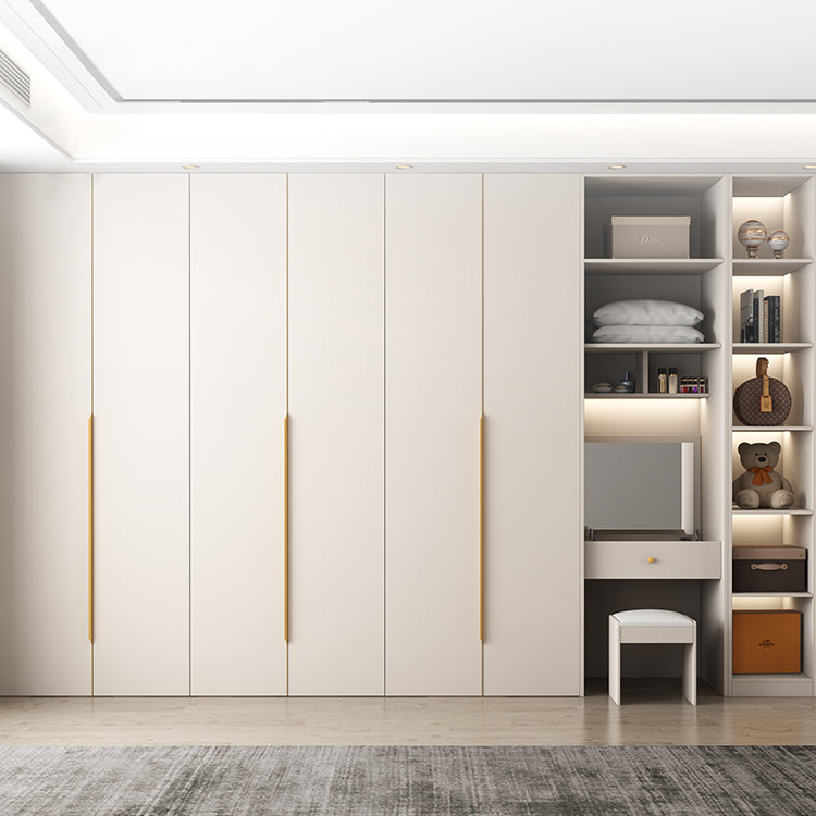 White Colour Wardrobe Contemporary Wooden Wardrobe Closet with Drawer