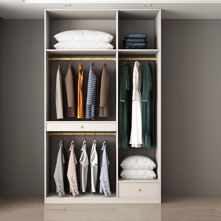 White Colour Wardrobe Contemporary Wooden Wardrobe Closet with Drawer