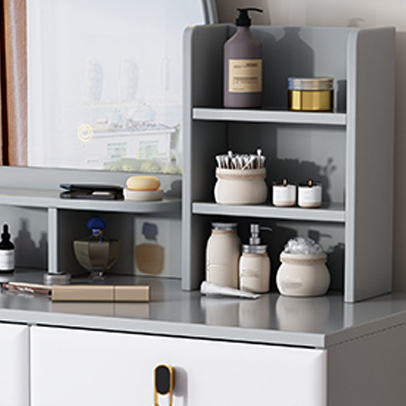 Mirror Table Dressing Table Solid Wood Make-up Vanity with 2-Drawers