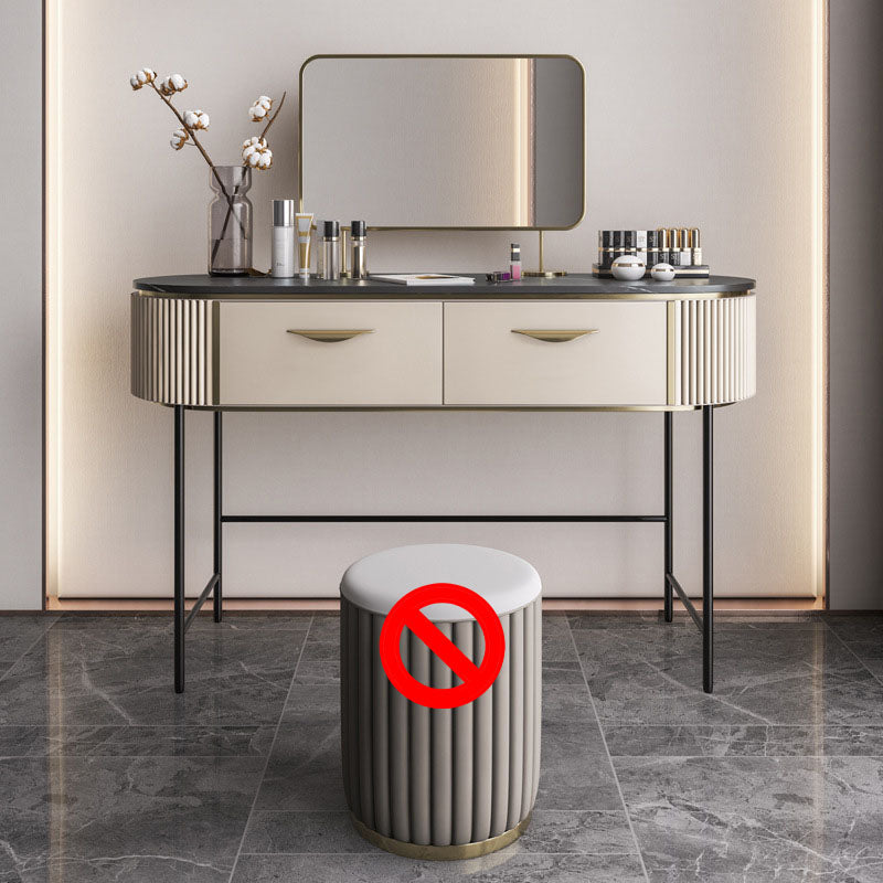 Contemporary Bedroom Double Drawers Metal Standing Make-up Vanity