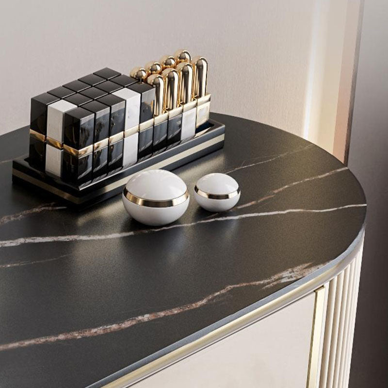 Contemporary Bedroom Double Drawers Metal Standing Make-up Vanity