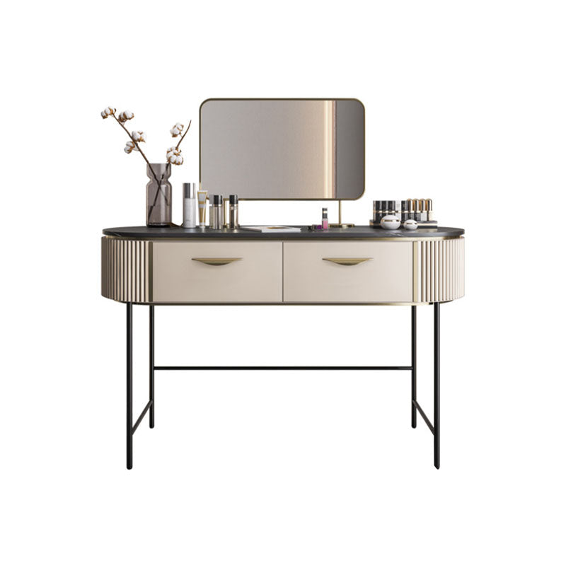 Contemporary Bedroom Double Drawers Metal Standing Make-up Vanity