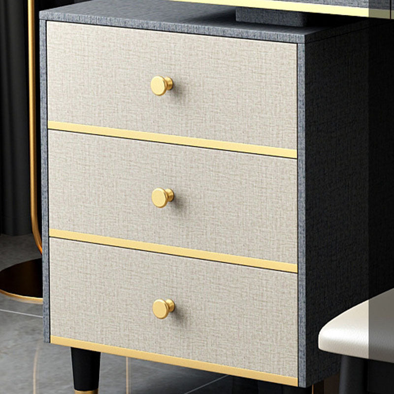 Make-up Vanity With Drawer Wooden with Makeup Table and Stool Glam