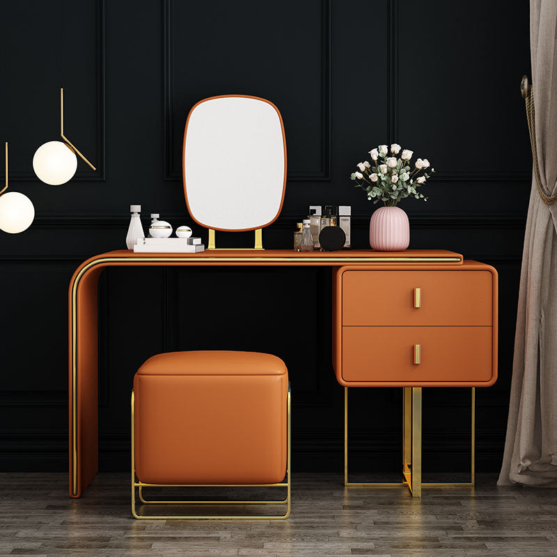 20.47" Wide Make-up Vanity with 2 Storage Drawers Faux Leather Dresser