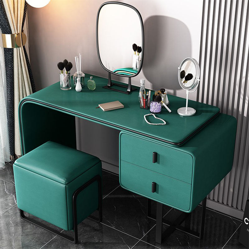 20.47" Wide Make-up Vanity with 2 Storage Drawers Faux Leather Dresser