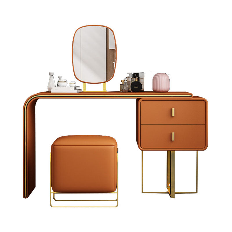 20.47" Wide Make-up Vanity with 2 Storage Drawers Faux Leather Dresser