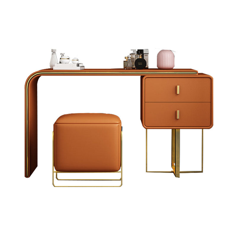 20.47" Wide Make-up Vanity with 2 Storage Drawers Faux Leather Dresser