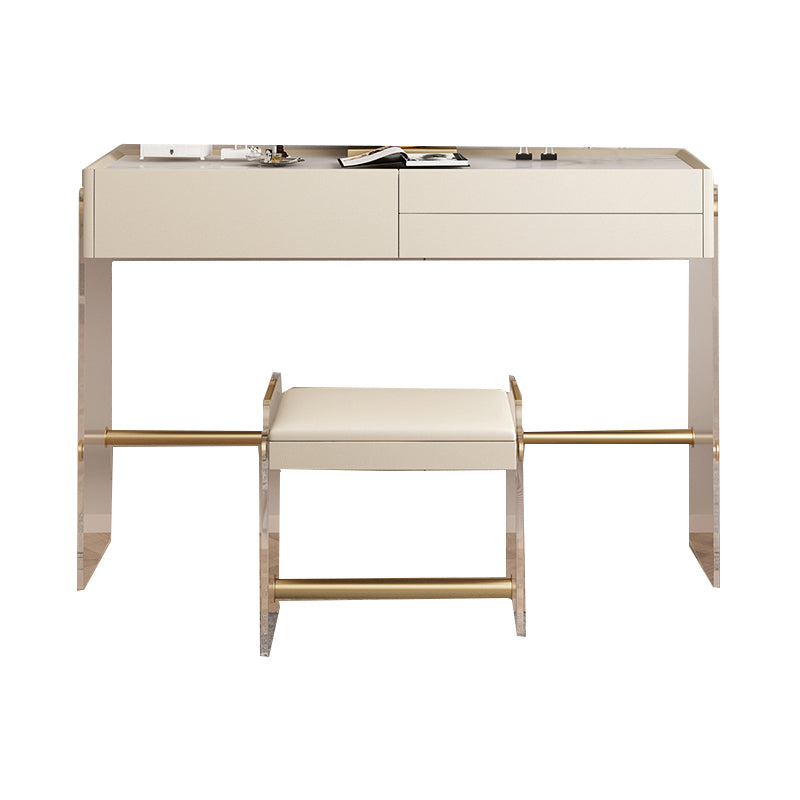 15.74" Wide Make-up Vanity with 3 Storage Drawers Bright White Dresser
