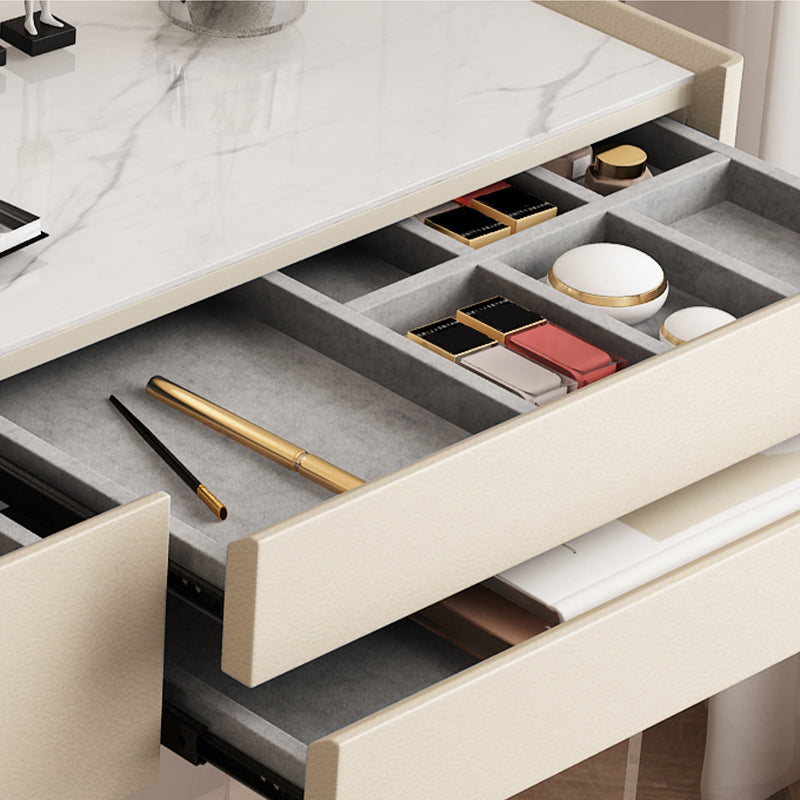 15.74" Wide Make-up Vanity with 3 Storage Drawers Bright White Dresser