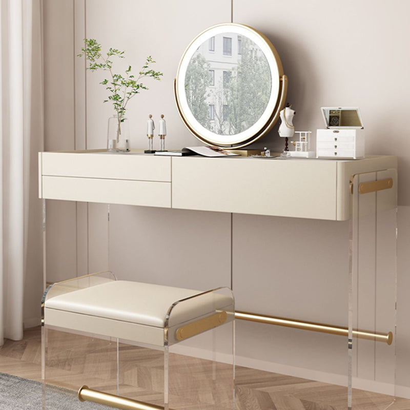 15.74" Wide Make-up Vanity with 3 Storage Drawers Bright White Dresser
