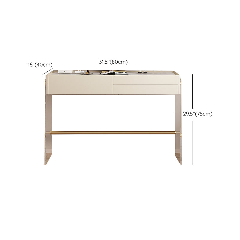15.74" Wide Make-up Vanity with 3 Storage Drawers Bright White Dresser