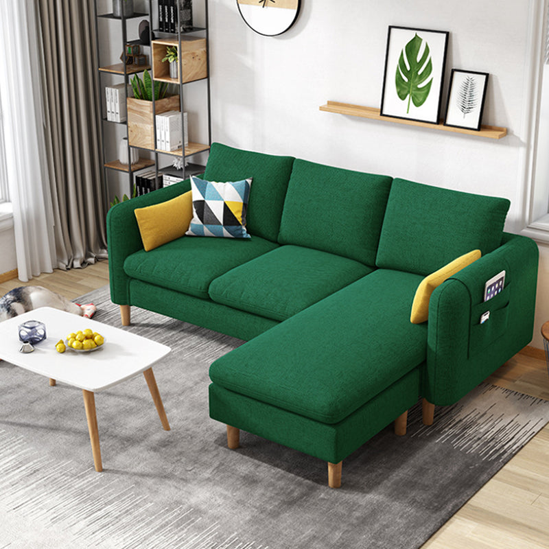 Nordic with Storage Fabric Living Room Square Arm Pillows Seating