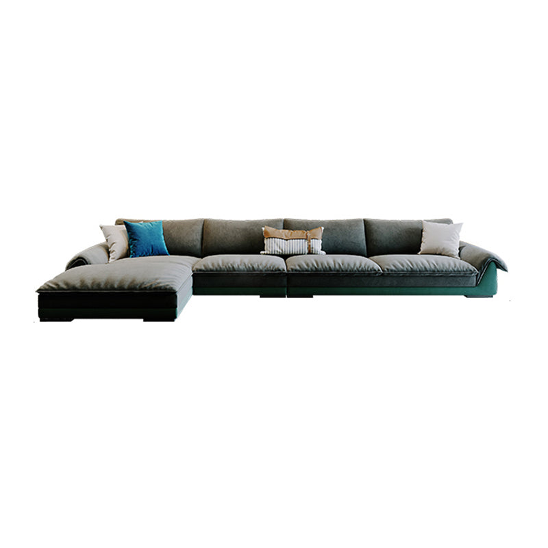 Contemporary Stationary Fabric Living Room Flared Arm Pillows Seating