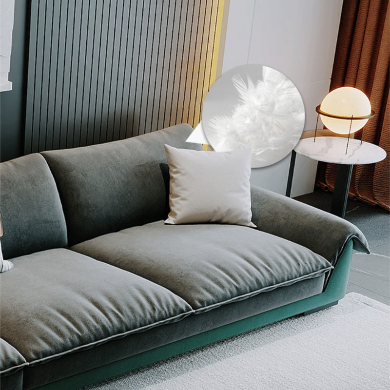 Contemporary Stationary Fabric Living Room Flared Arm Pillows Seating