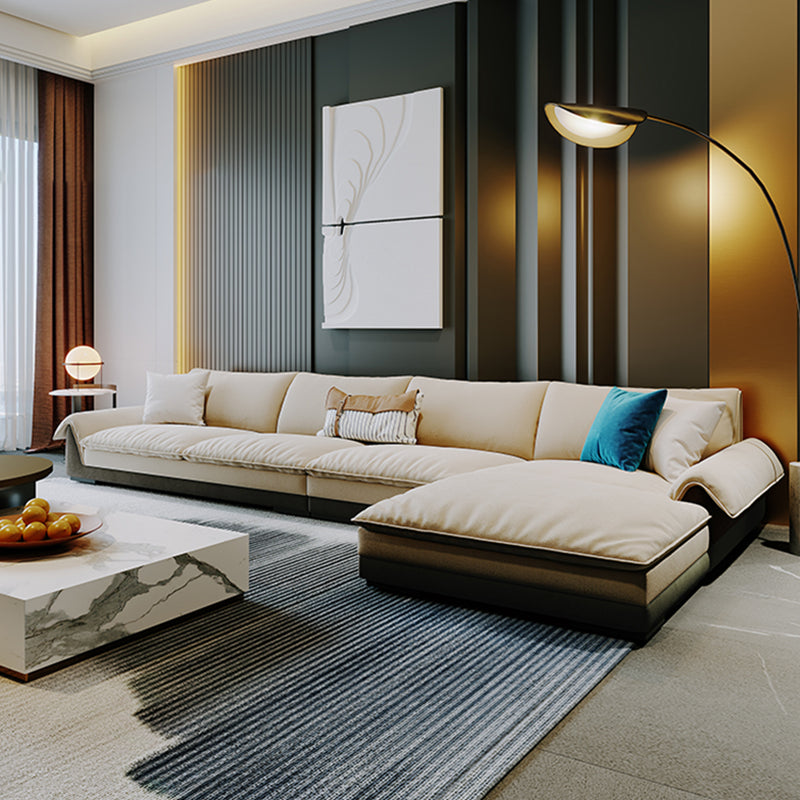 Contemporary Stationary Fabric Living Room Flared Arm Pillows Seating