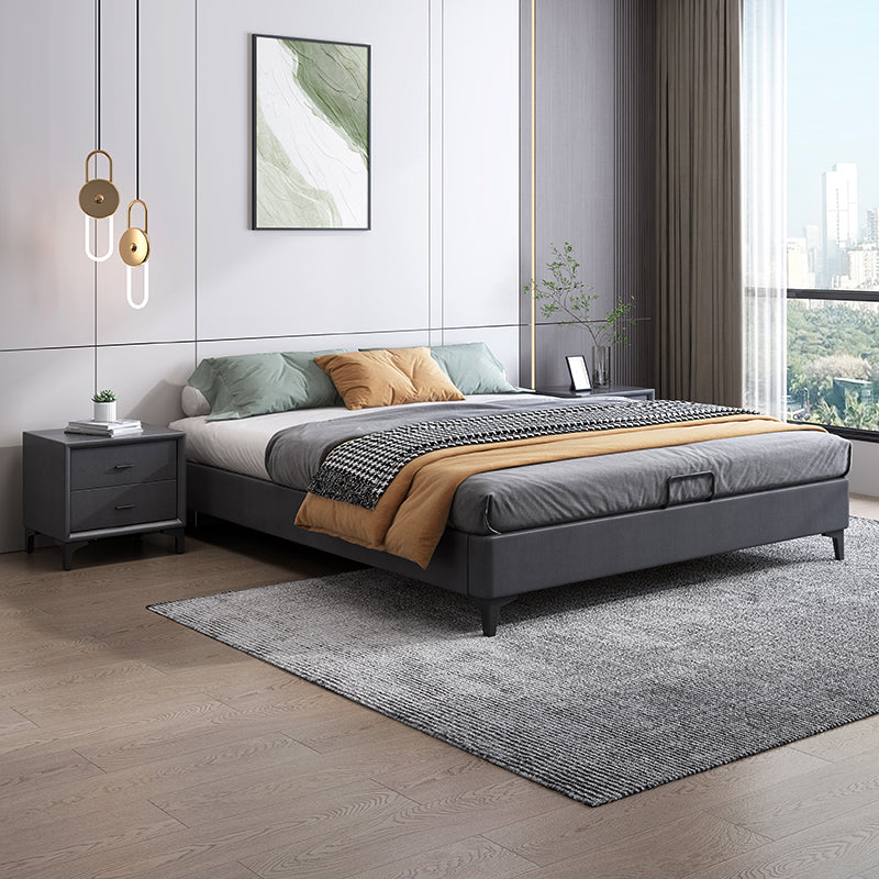 Contemporary 11.02 " Tall Wooden Frame Platform Bed for Bedroom