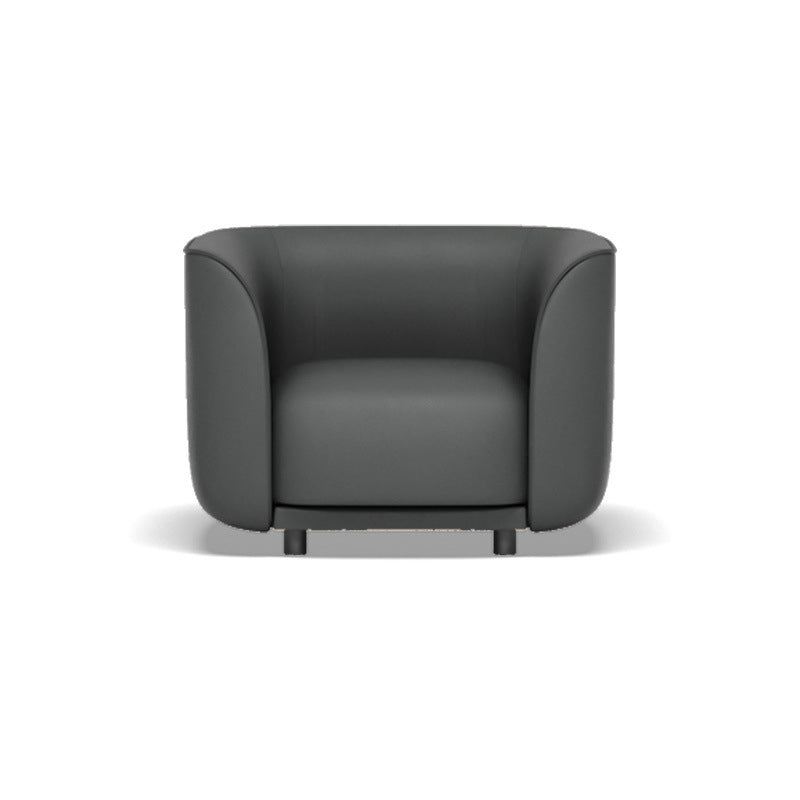 Faux Leather Tuxedo Arm Sofa Contemporary Tight Back Standard Sofa