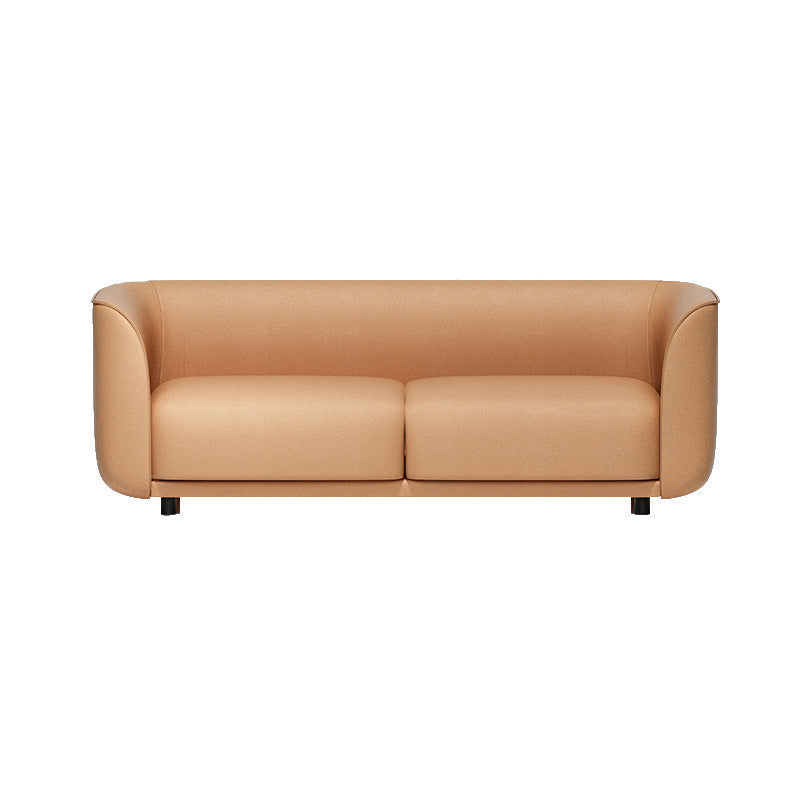 Faux Leather Tuxedo Arm Sofa Contemporary Tight Back Standard Sofa