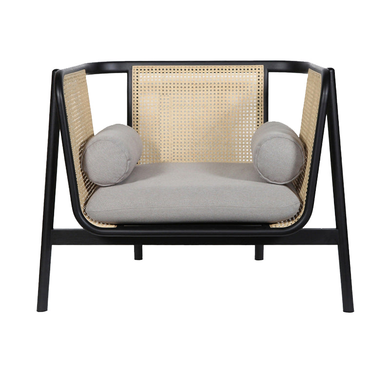 Mid-century Modern Flared Arms Accent Chair Solid Wood Armchair