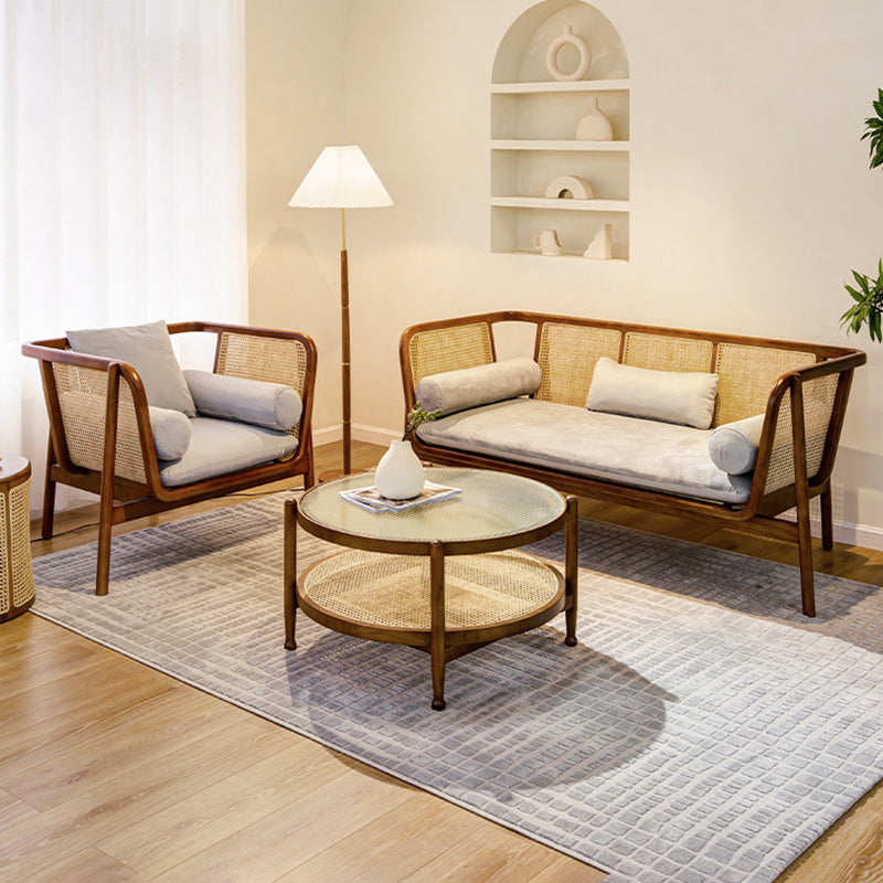 Mid-century Modern Flared Arms Accent Chair Solid Wood Armchair