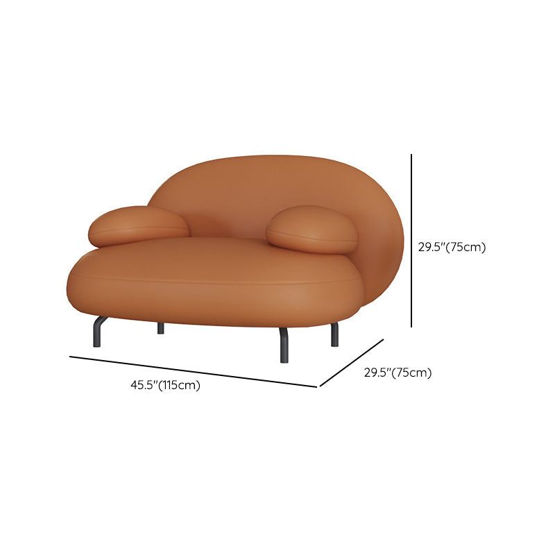 Contemporary Pillow Top Arm Standard Sofa Faux Leather Tight Back Sofa