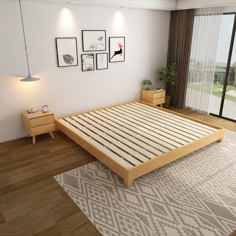 Contemporary 9.45 " Tall Solid Color Wood Platform Bed Frame
