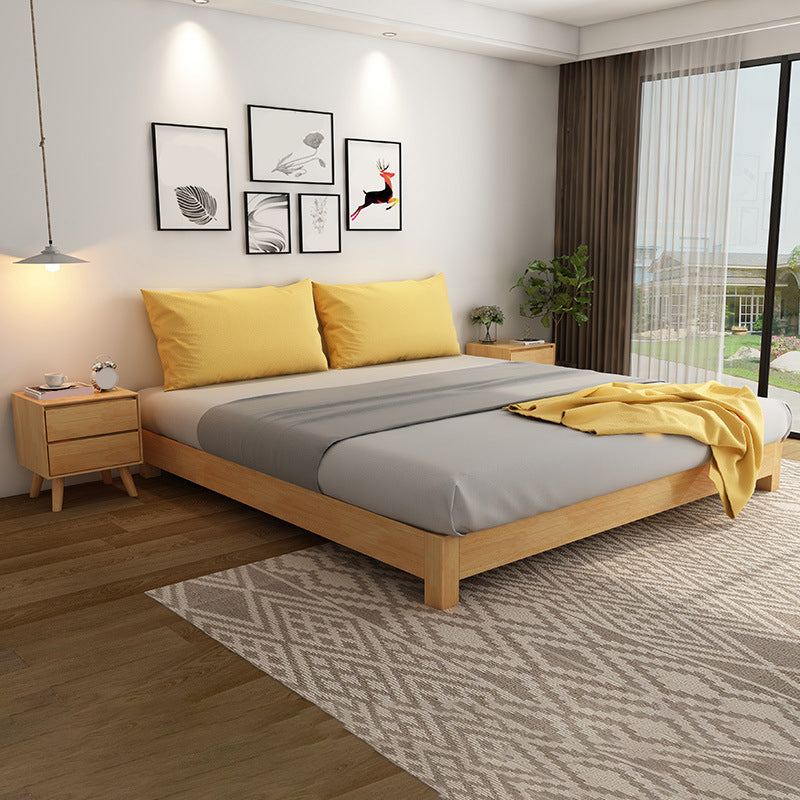 Contemporary 9.45 " Tall Solid Color Wood Platform Bed Frame