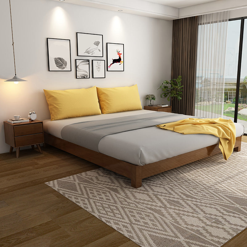Contemporary 9.45 " Tall Solid Color Wood Platform Bed Frame