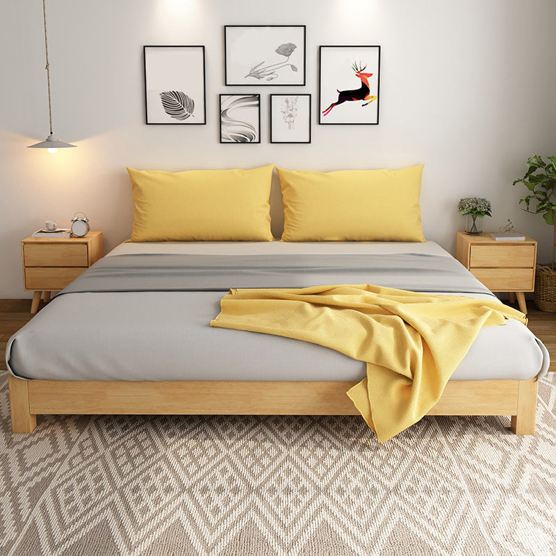 Contemporary 9.45 " Tall Solid Color Wood Platform Bed Frame