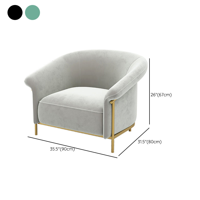 Contemporary Velvet Curved Sofa Armless Tight Back Seating for Living Room