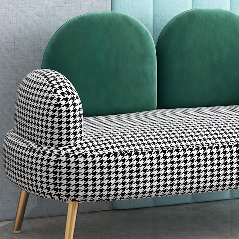 Contemporary Camel Back Standard Sofa Fabric Round Arm Sofa for Bonus Room