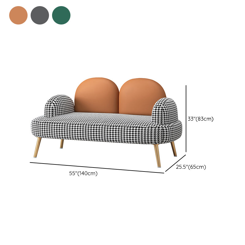 Contemporary Camel Back Standard Sofa Fabric Round Arm Sofa for Bonus Room