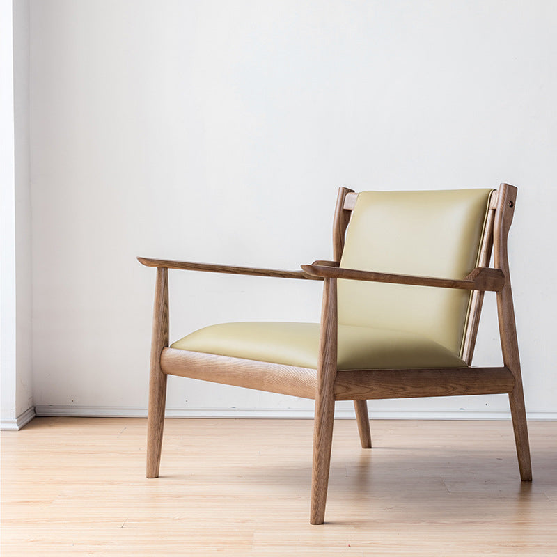 Arms Included Chair Basic Wooden Four Leg and Square Arm Chair