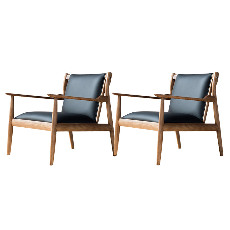 Arms Included Chair Basic Wooden Four Leg and Square Arm Chair