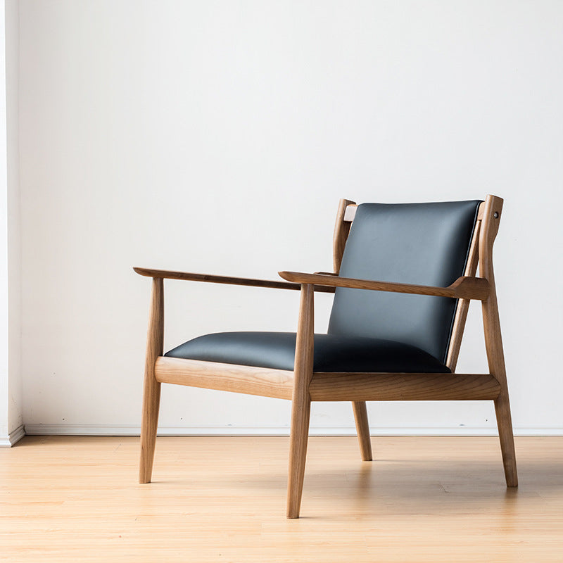Arms Included Chair Basic Wooden Four Leg and Square Arm Chair