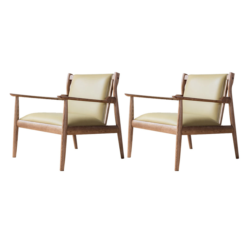 Arms Included Chair Basic Wooden Four Leg and Square Arm Chair