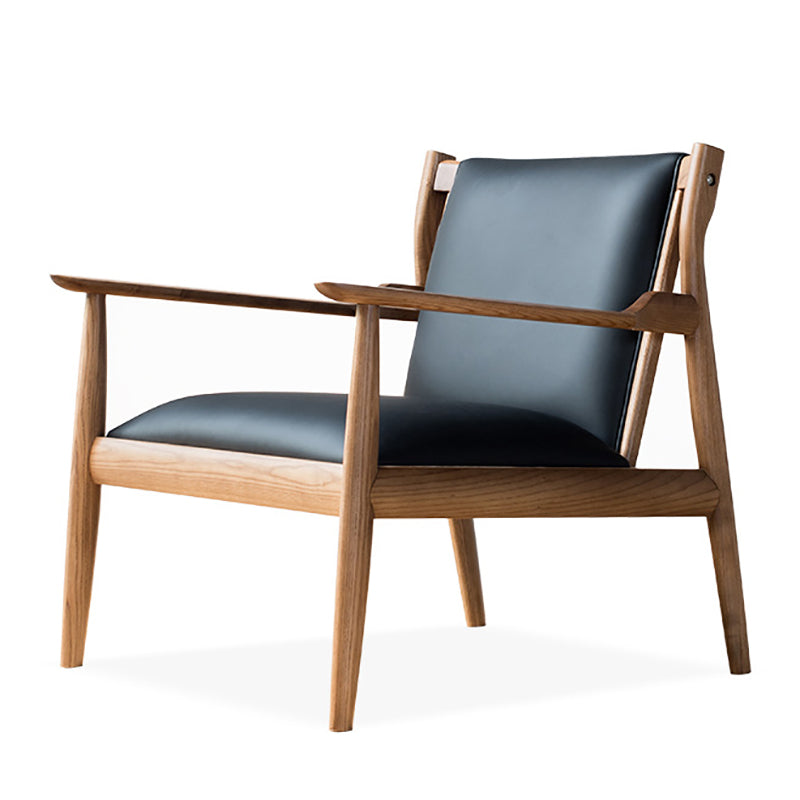 Arms Included Chair Basic Wooden Four Leg and Square Arm Chair