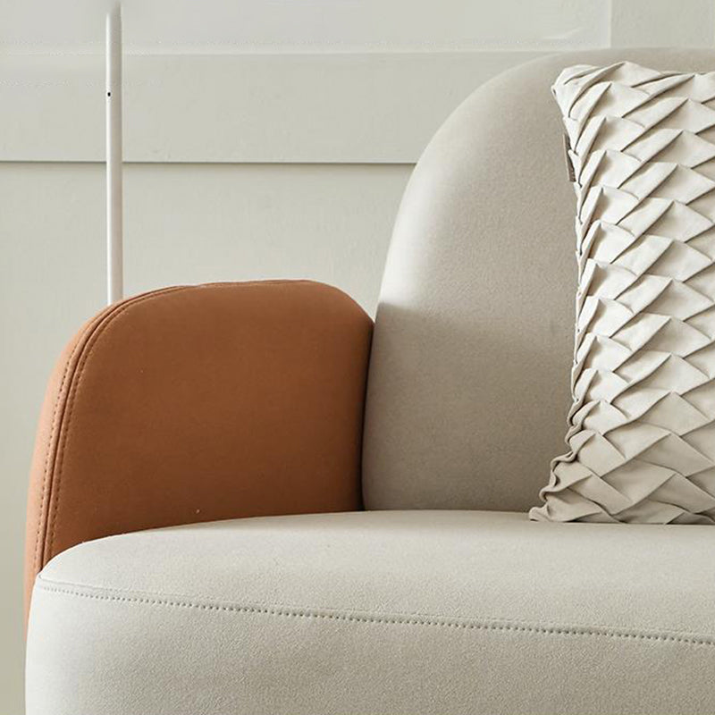 Contemporary Tight Back Standard Sofa Faux Leather Square Arm Sofa