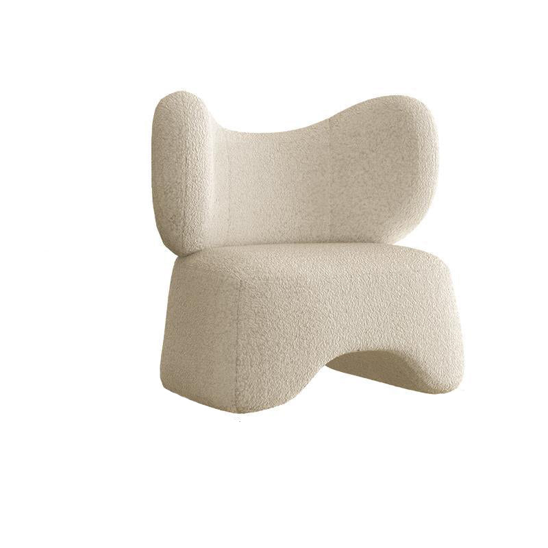 Modern Fabric Sofa in White, Tuxedo Arm Standard Sofa for Living Room