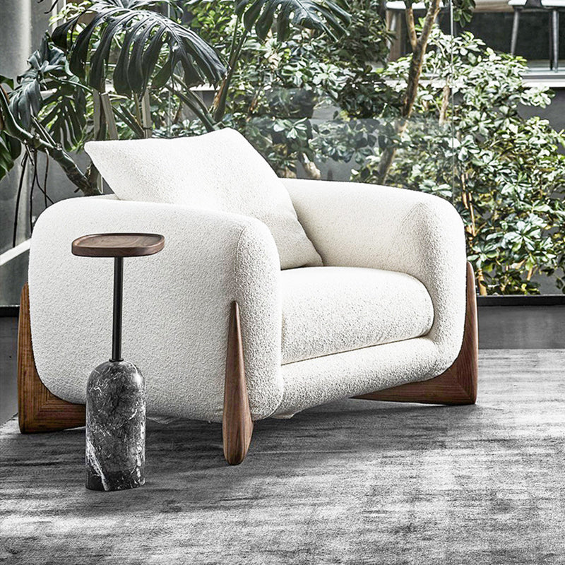 Modern Tuxedo Arm Standard Sofa Fabric Tight Back Sofa with Pillow