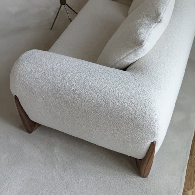Modern Tuxedo Arm Standard Sofa Fabric Tight Back Sofa with Pillow