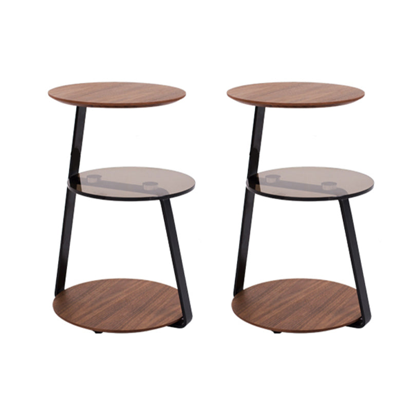 Modern Corner Table Round 3-Tier Side End Table with Storage