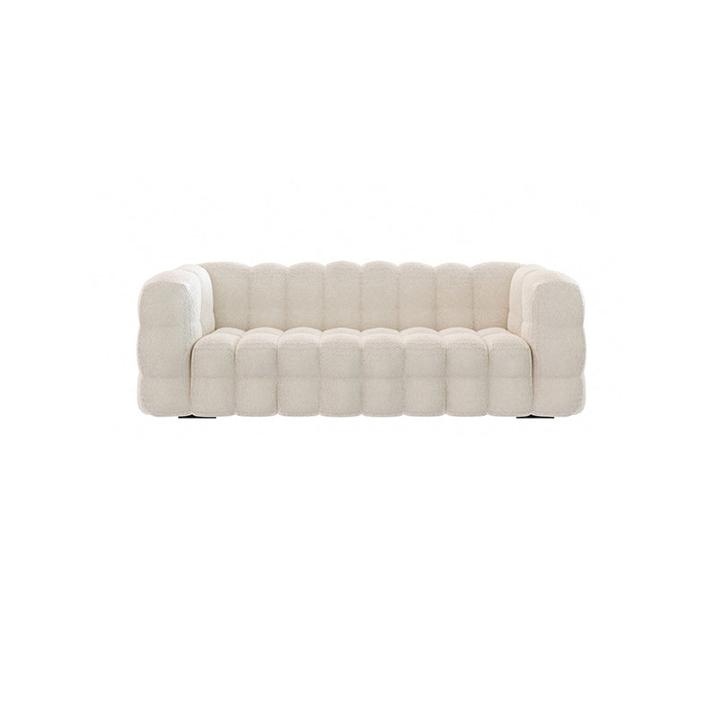 Contemporary Biscuit Back Tuxedo Arm Sofa Fabric Standard Sofa