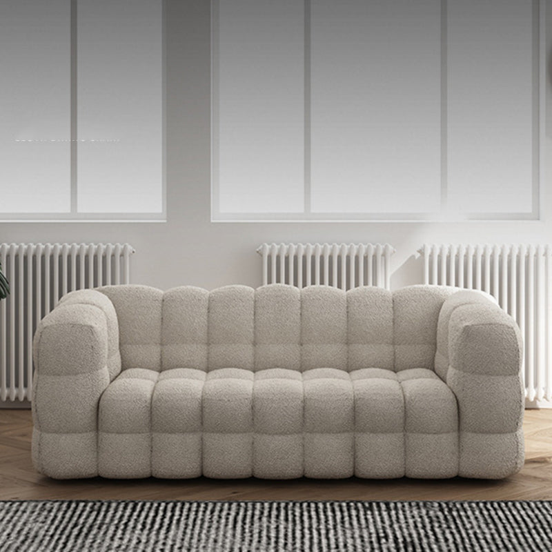 Contemporary Biscuit Back Tuxedo Arm Sofa Fabric Standard Sofa