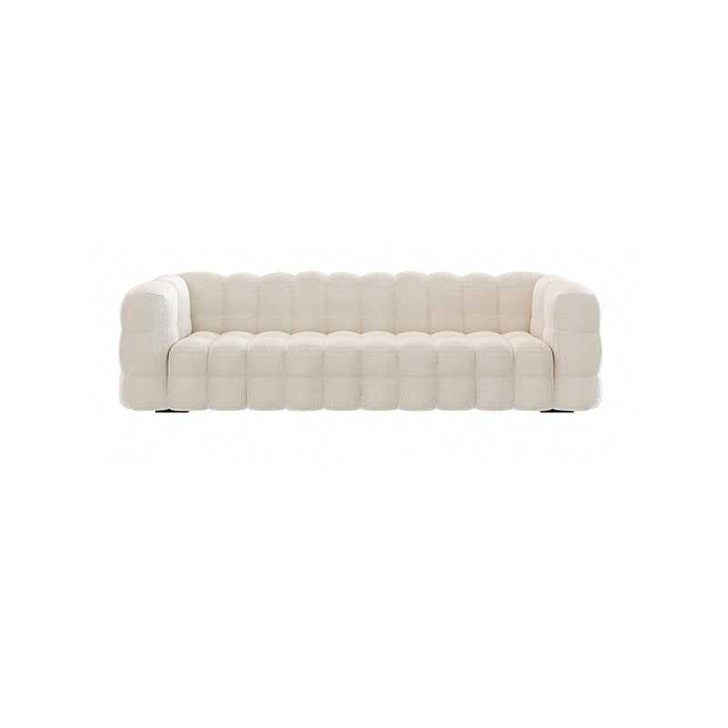 Contemporary Biscuit Back Tuxedo Arm Sofa Fabric Standard Sofa