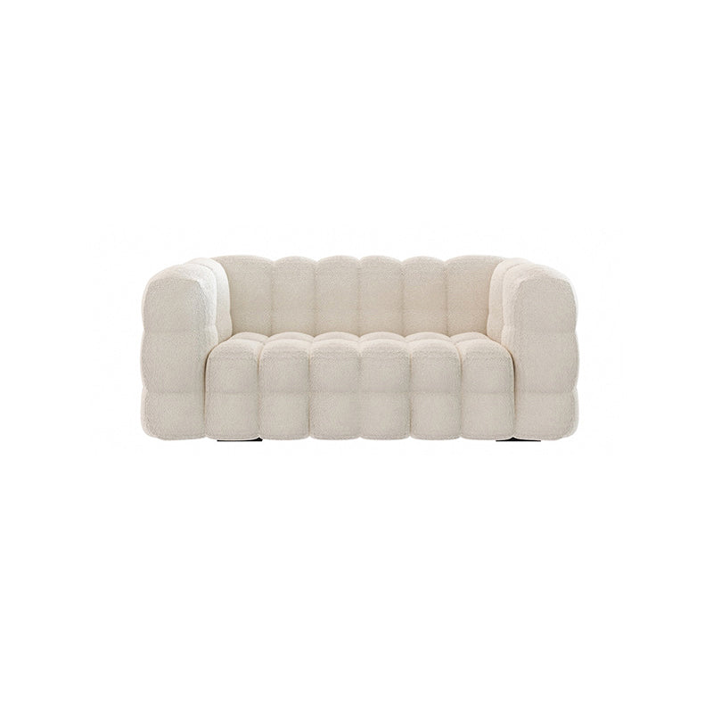 Contemporary Biscuit Back Tuxedo Arm Sofa Fabric Standard Sofa