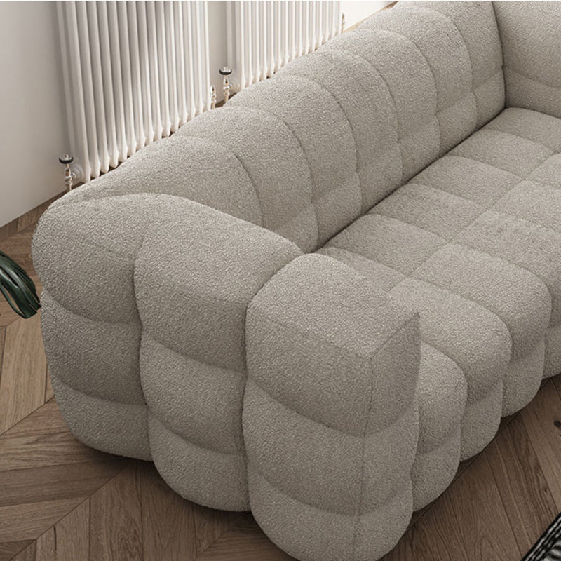 Contemporary Biscuit Back Tuxedo Arm Sofa Fabric Standard Sofa
